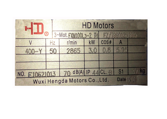 High Performance 2 Pole 3 Phase Induction Motor 1.5KW - 3KW For Textile Machine